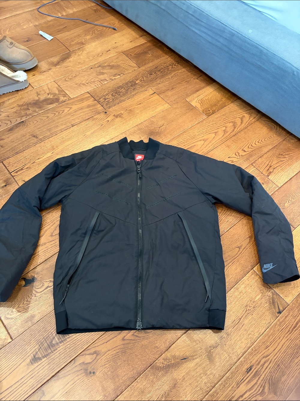 Nike Black Men's Bomber Jacket with Subtle Sleeve Logo